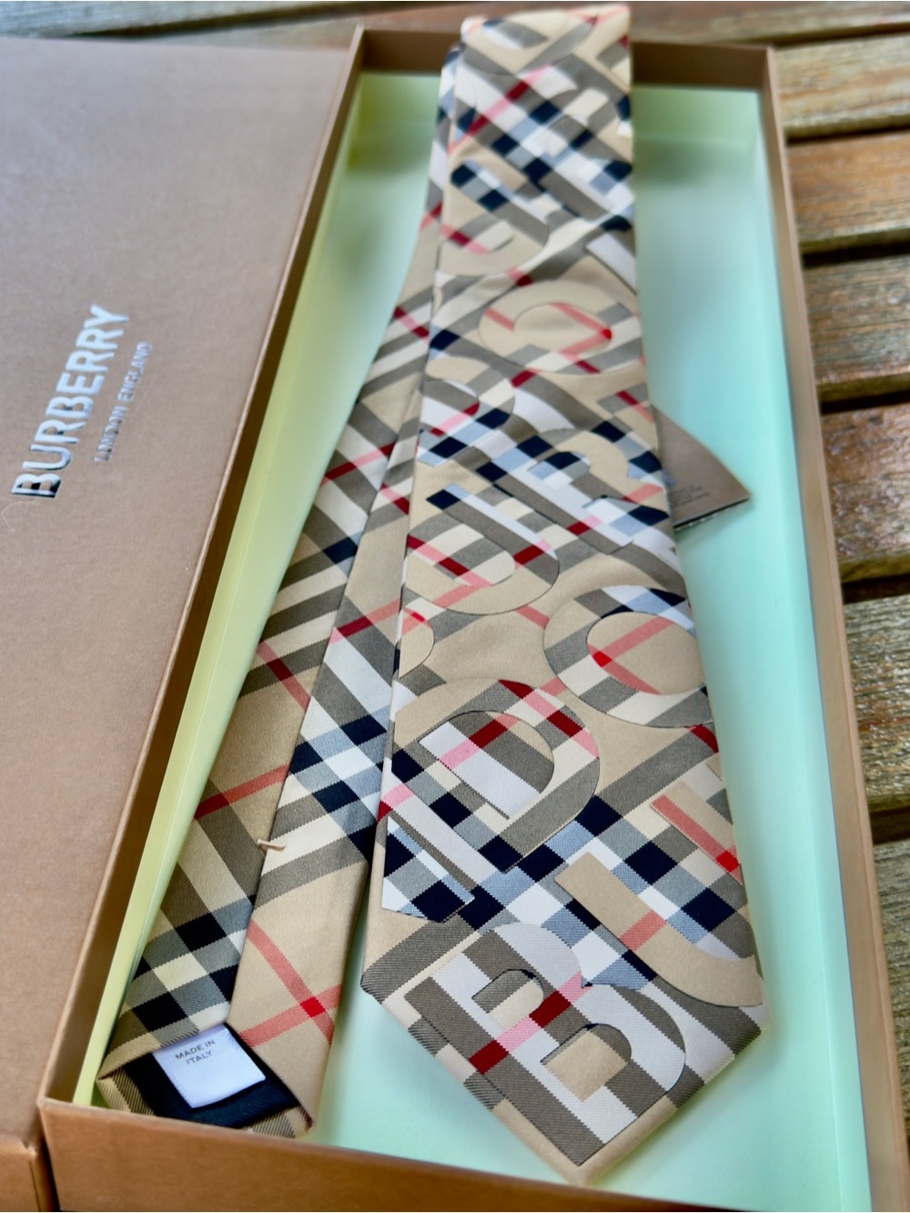 🔥TB SUMMER 26🔥🆕💯LIMITED EDIT BURBERRY HORSEFERRY PATCHWORK NVA CHECK ARTISAN TIE
